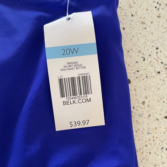 Kim Rogers Swim Bottoms size 20W in Bright Indigo New with Tags - Picture 2 of 4
